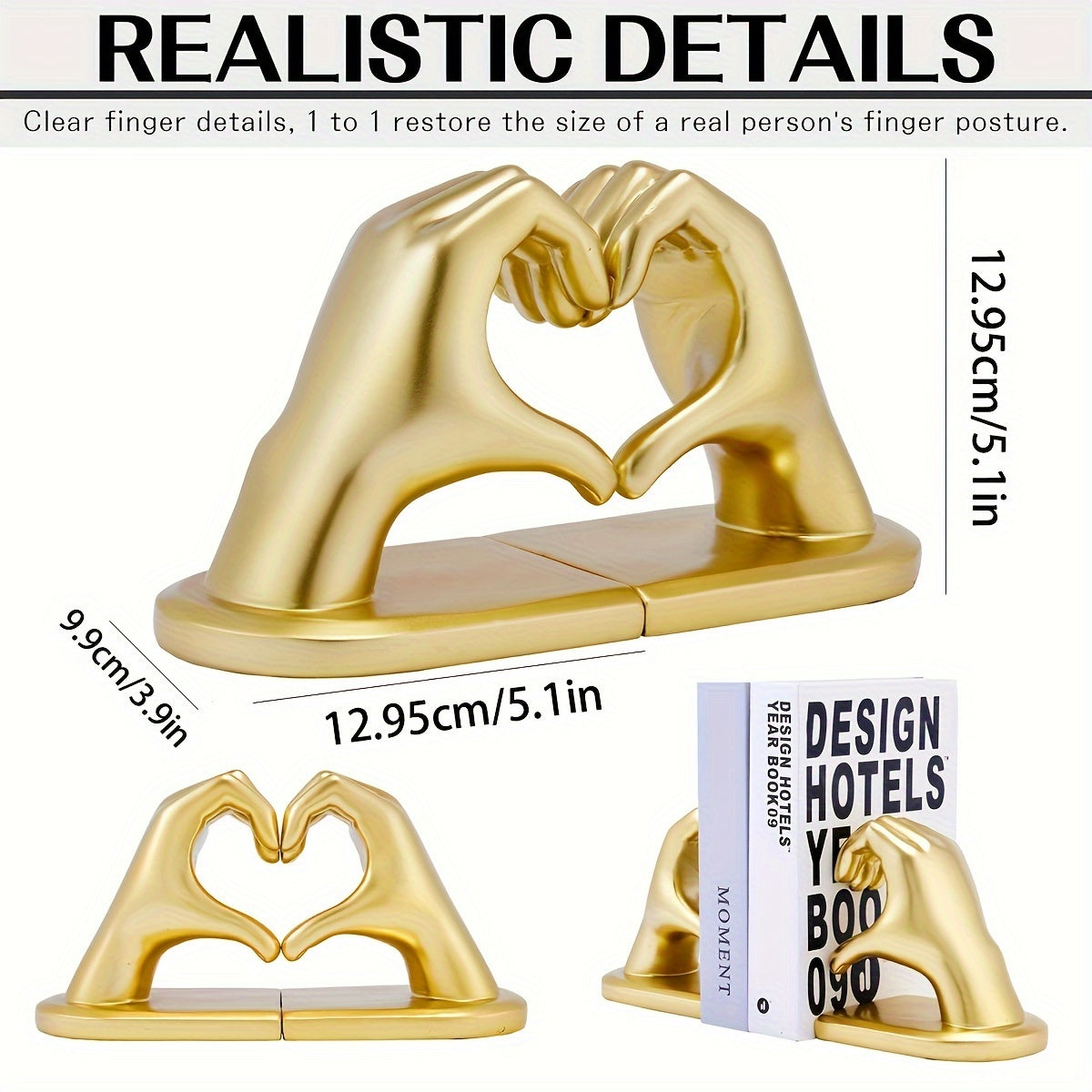 GoldenHeart – Luxury Bookends Set of 2