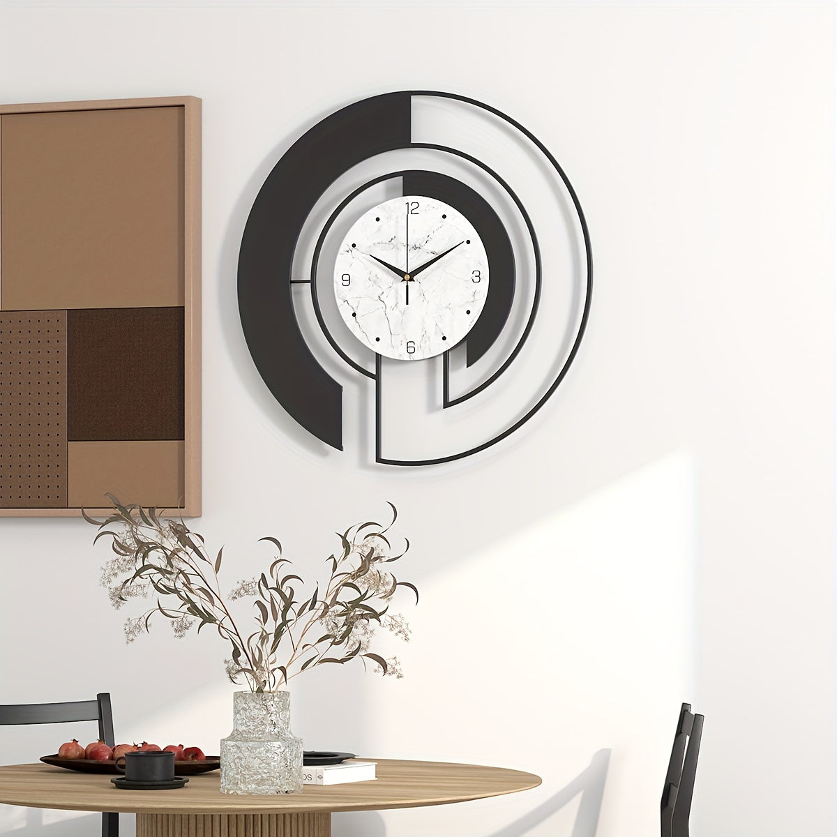 GeoClock - Elegant Black Geometric Alarm Clock