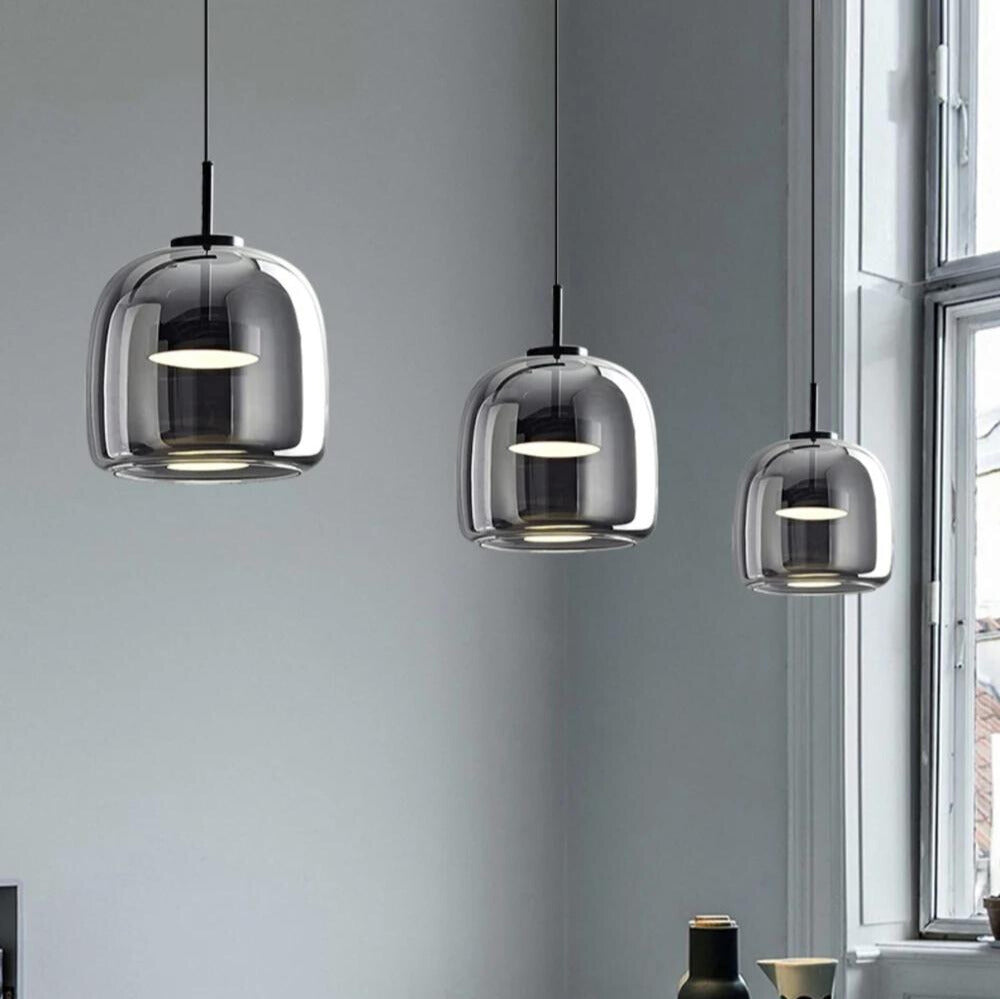 MidnightShine Lamp Arm - Modern Black Glass Design Hanging Lamp