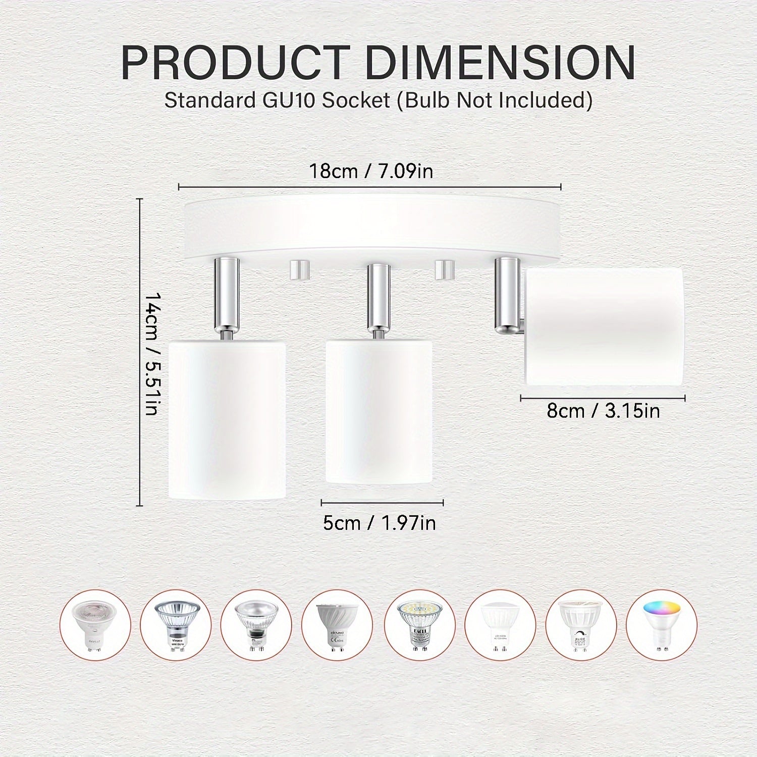 FlexiGlow - Adjustable 3-Light Ceiling Light GU10