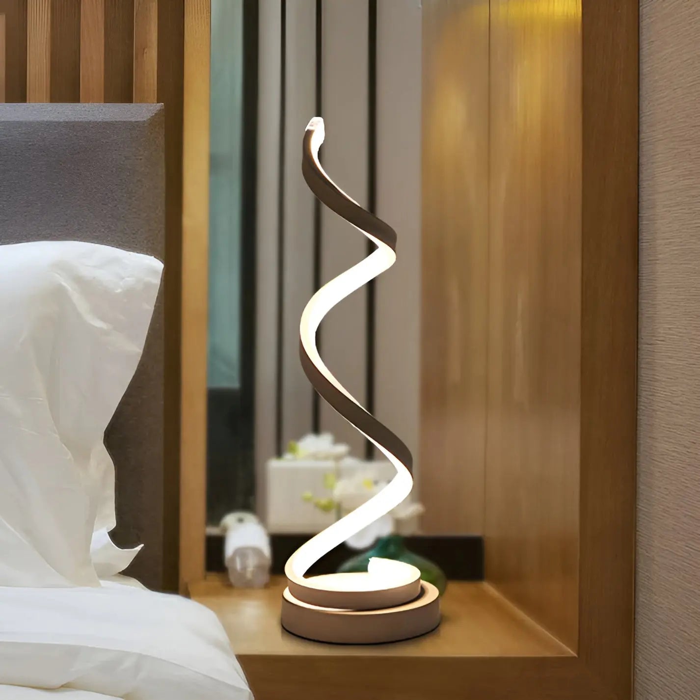 Elegant Spiral Glow LED Desk Lamp – Energy-efficient, Sustainable & Eye-friendly Design