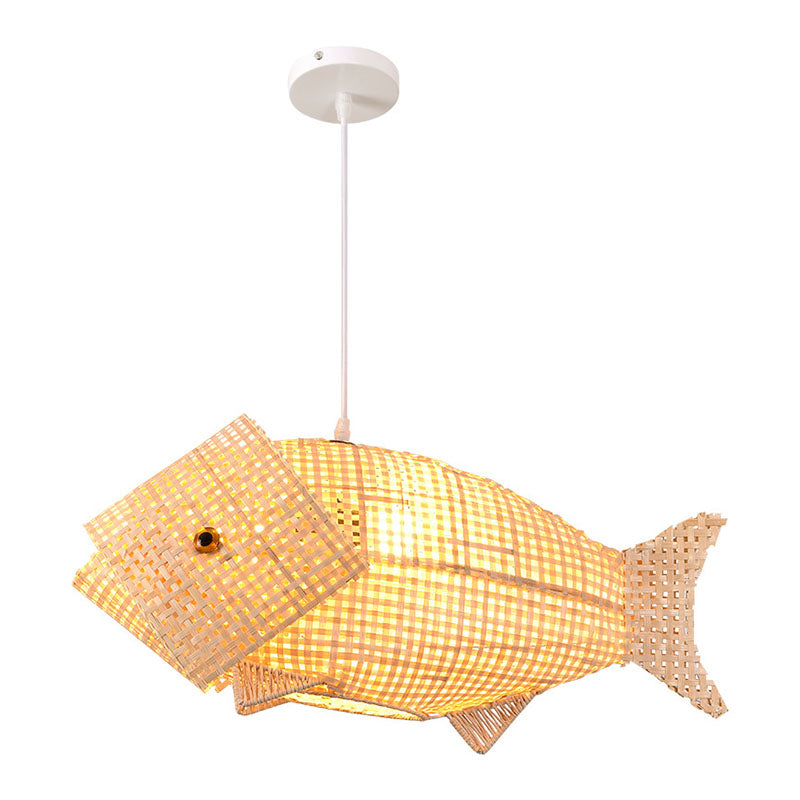 WaveGlow Pendant Lamp - Elegant Wooden Asian Pendant Lamp