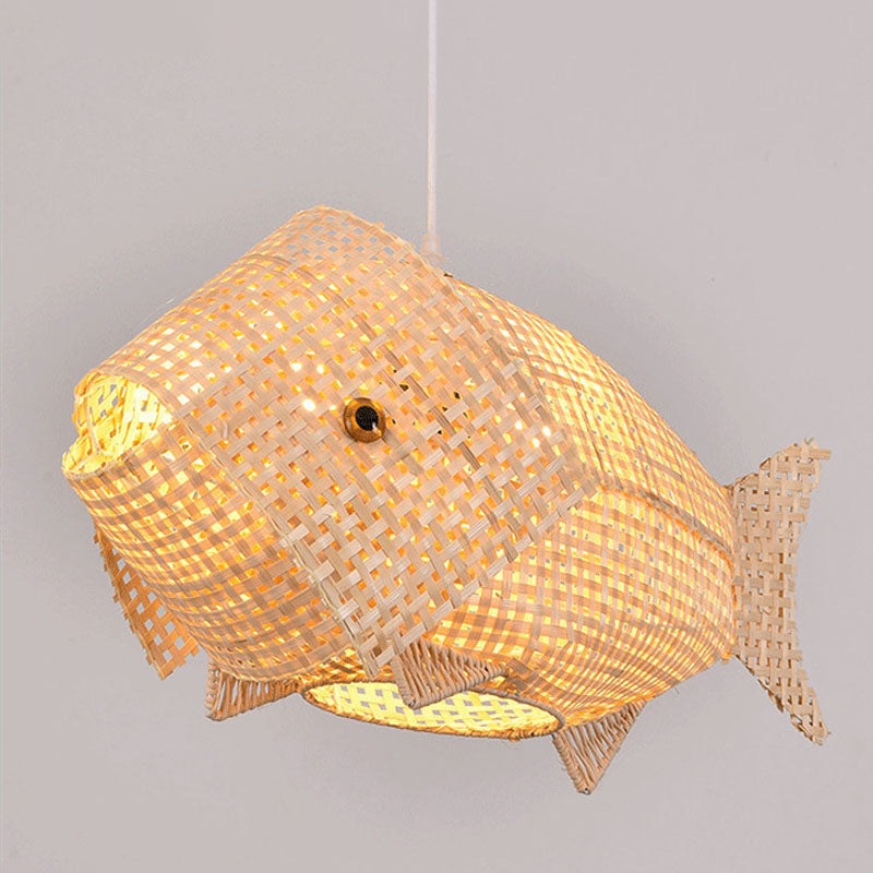 WaveGlow Pendant Lamp - Elegant Wooden Asian Pendant Lamp