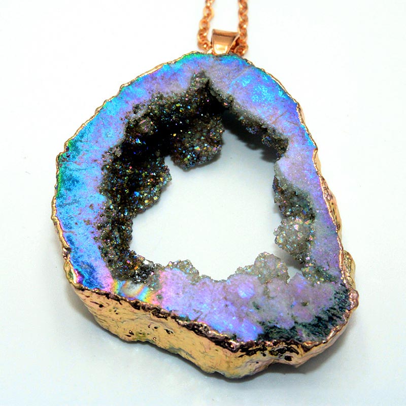 Gaia Natural Crystals Geode Hanging Decoration