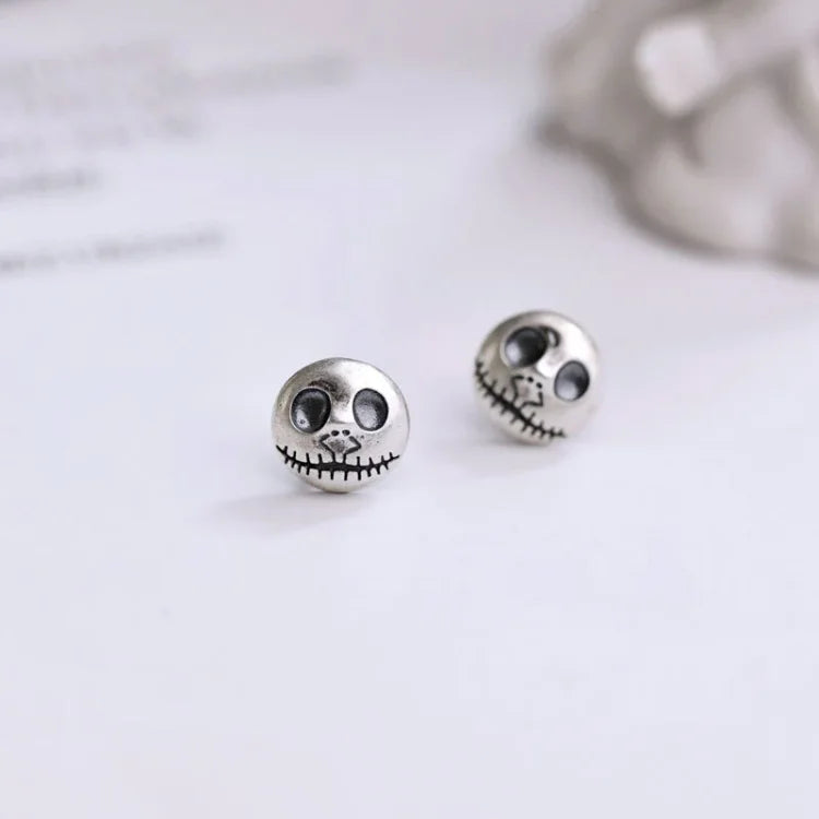 Unique Handmade Pumpkin Prince Skull Earrings - Mara