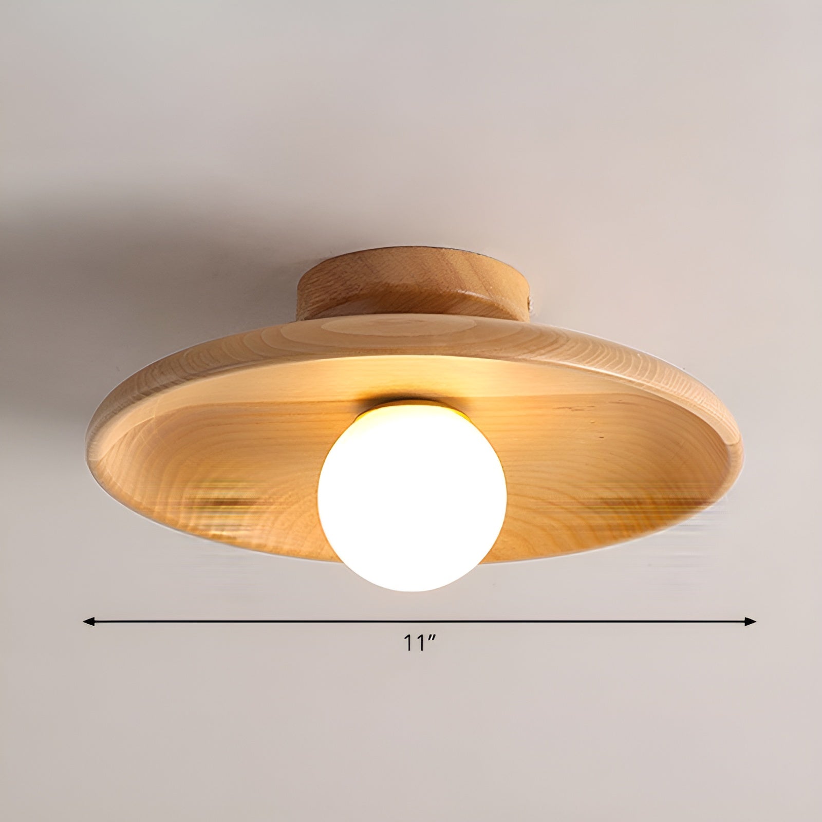 Elegant Wooden Wabi Sabi Ceiling Lamp with LED - WoodBliss