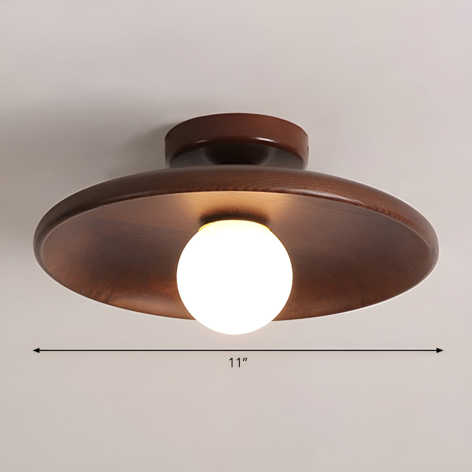 Elegant Wooden Wabi Sabi Ceiling Lamp with LED - WoodBliss