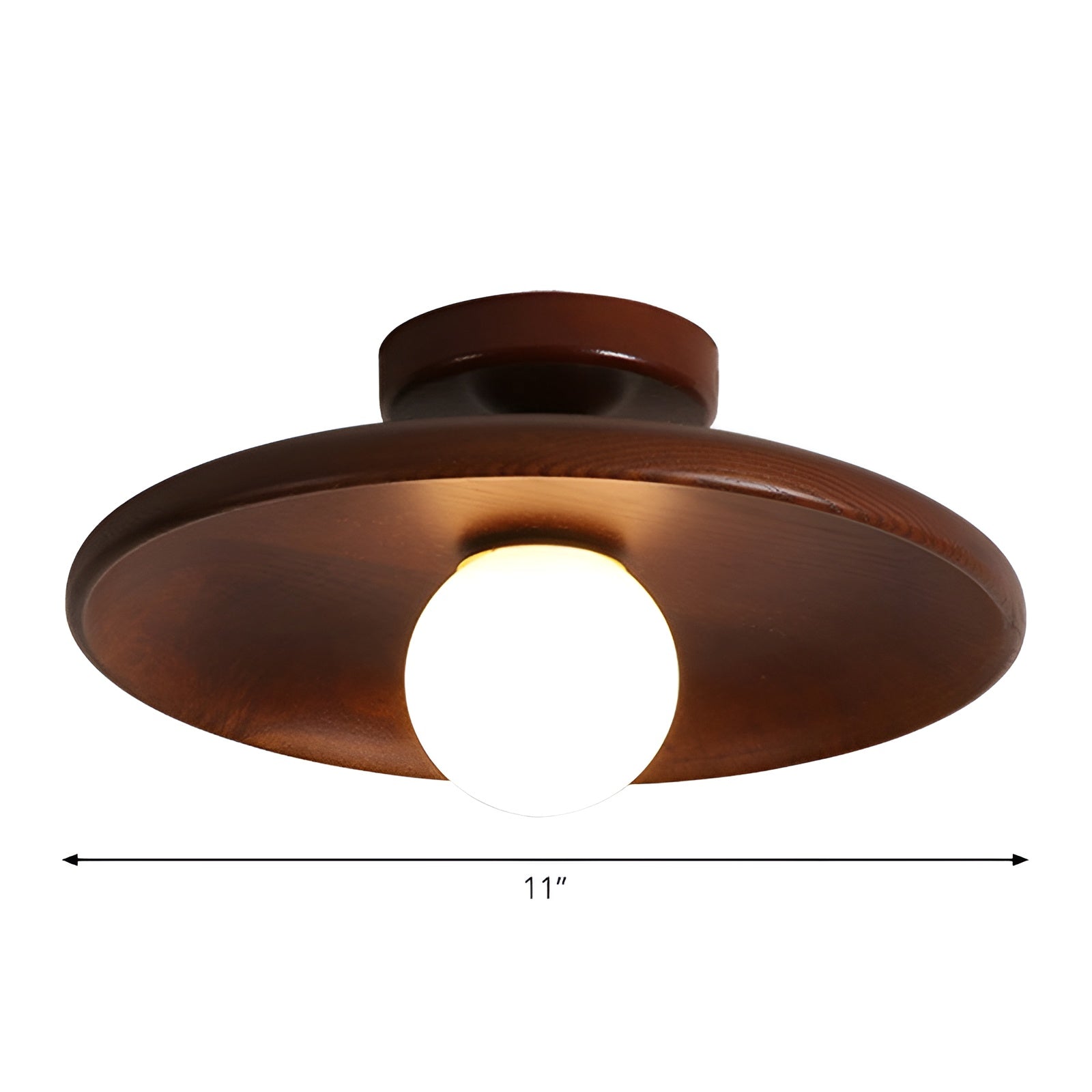 Elegant Wooden Wabi Sabi Ceiling Lamp with LED - WoodBliss