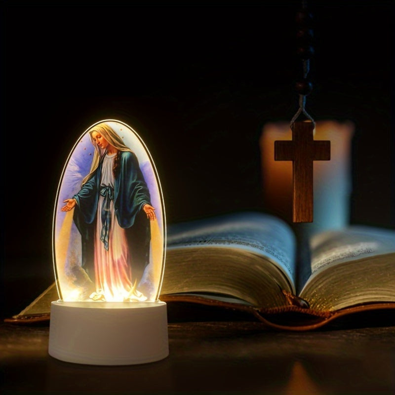 DivineGlow Night Light - LED Virgin Mary with Acrylic