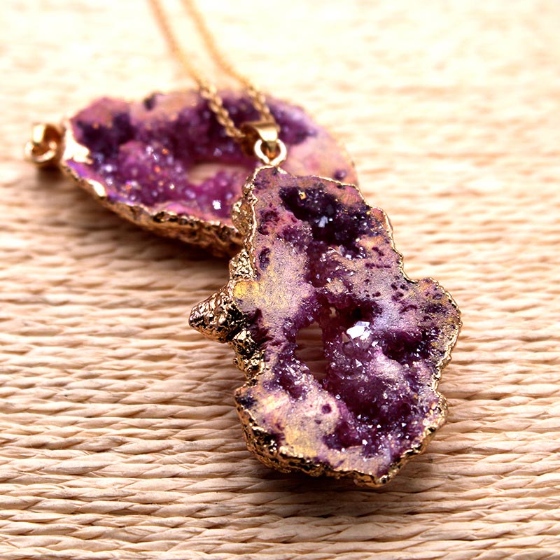Gaia Natural Crystals Geode Hanging Decoration