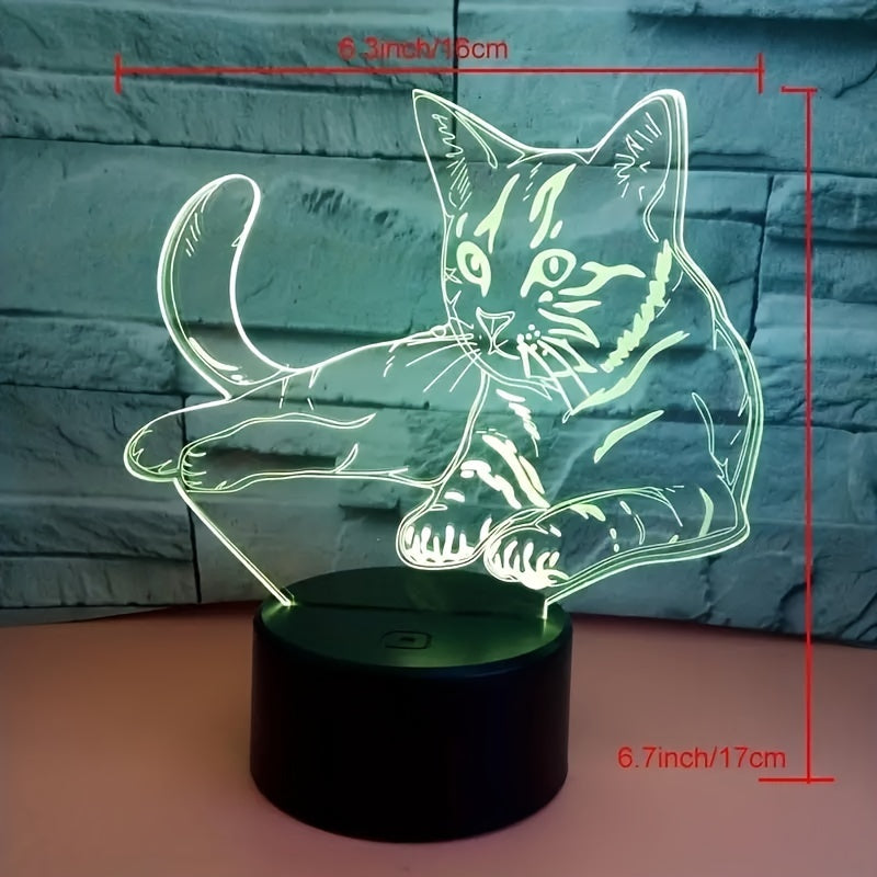 CatGlow - 3D Nattlampa Katt med 7 Färger