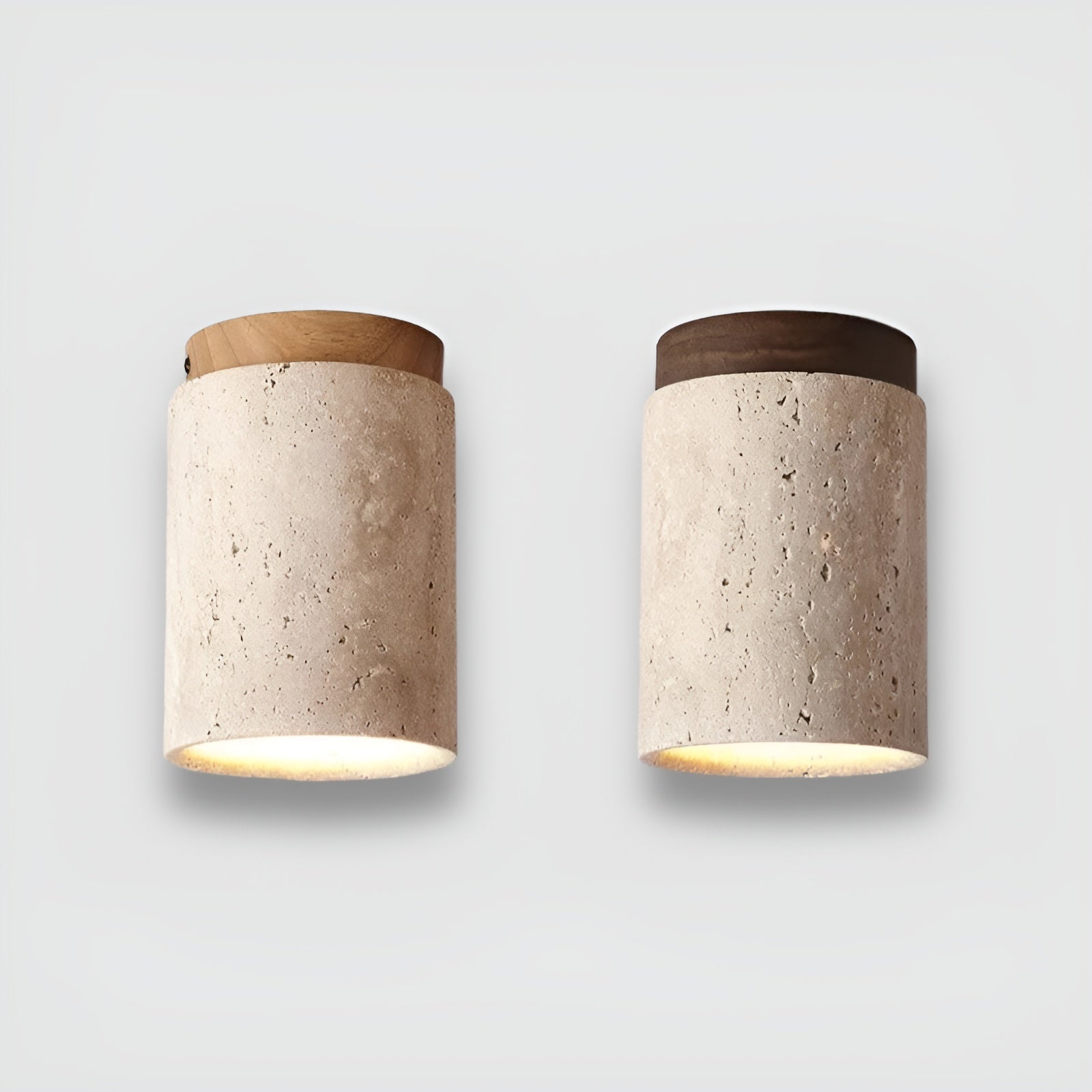 ZenElegance Wabi Sabi Luxe Ceiling Lighting - Natural Travertine LED