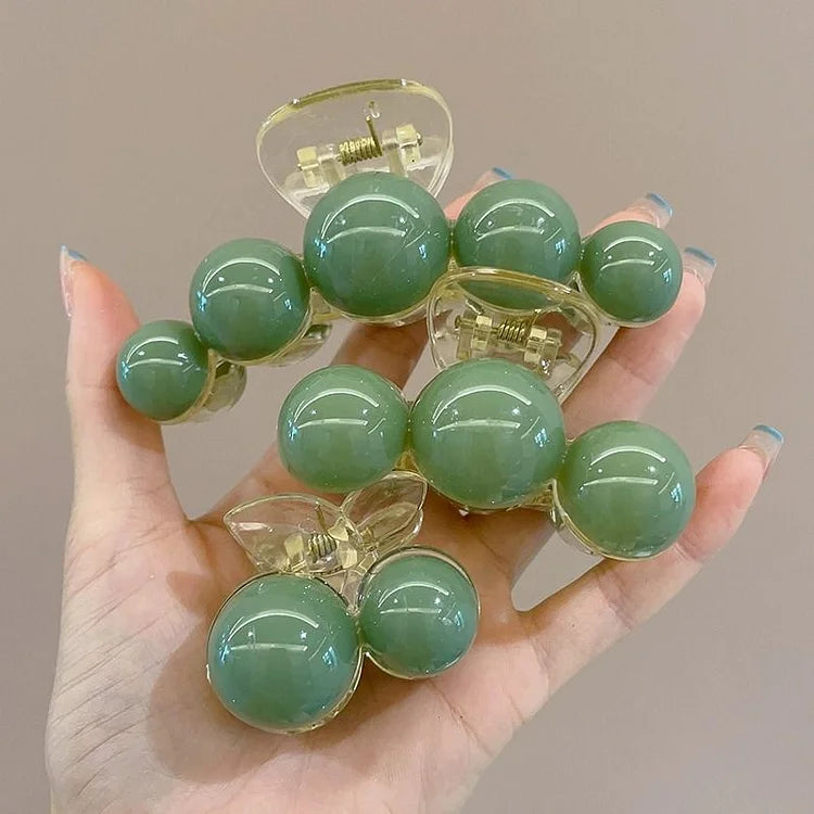 Captivating Green Pearl Hair Clip - Liana Elegans