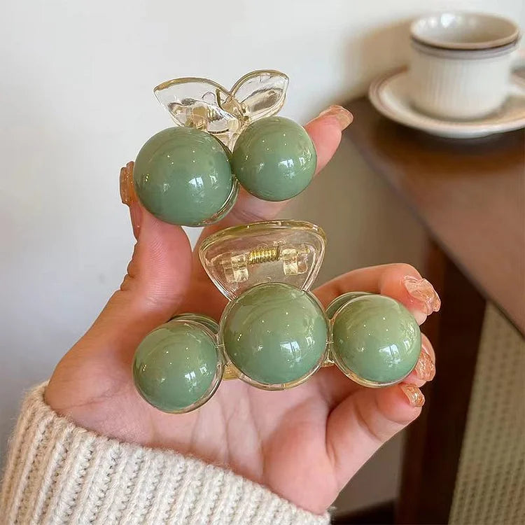 Captivating Green Pearl Hair Clip - Liana Elegans