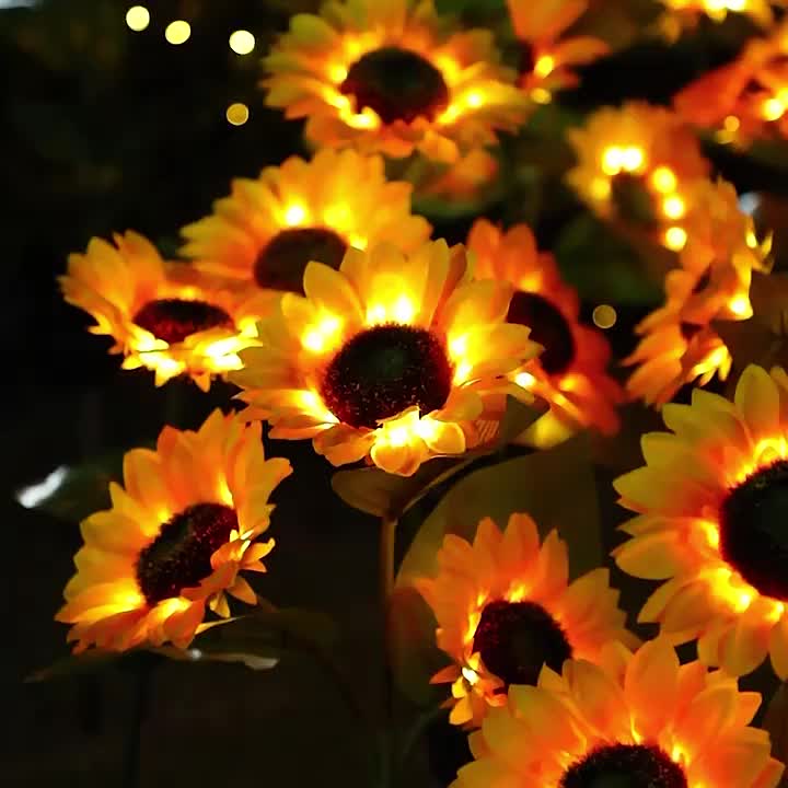 SolarBloom Lamp – Sunflower LED Garden Lamp 3 Cups