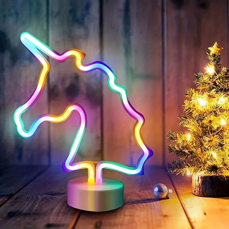 UnicornGlow Lampa - Neon Enhörning USB Skrivbordslampa för Festdekoration