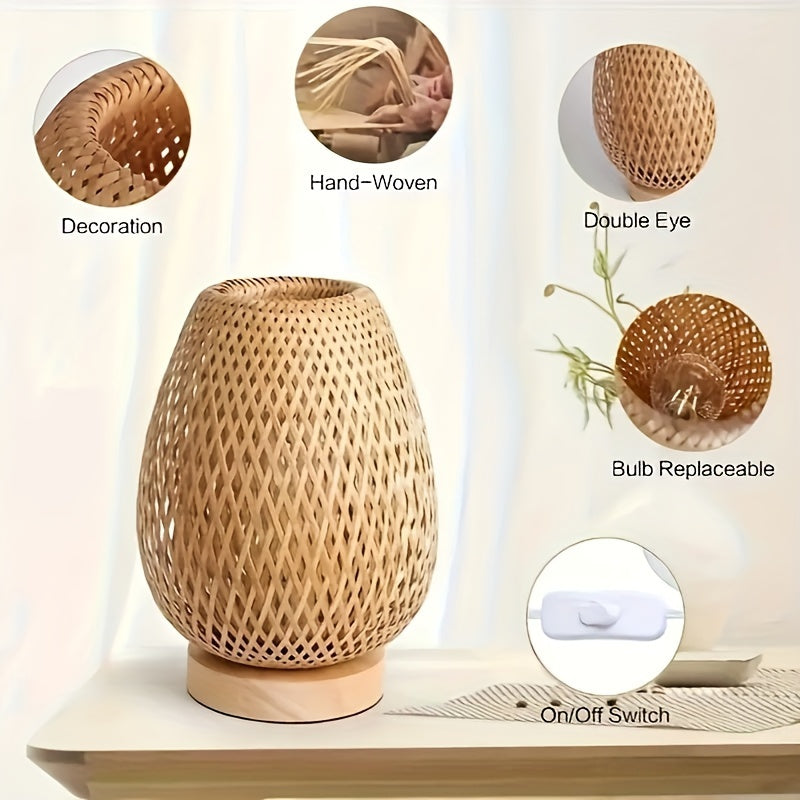 BambooGlow – Handmade LED Table Lamp with USB