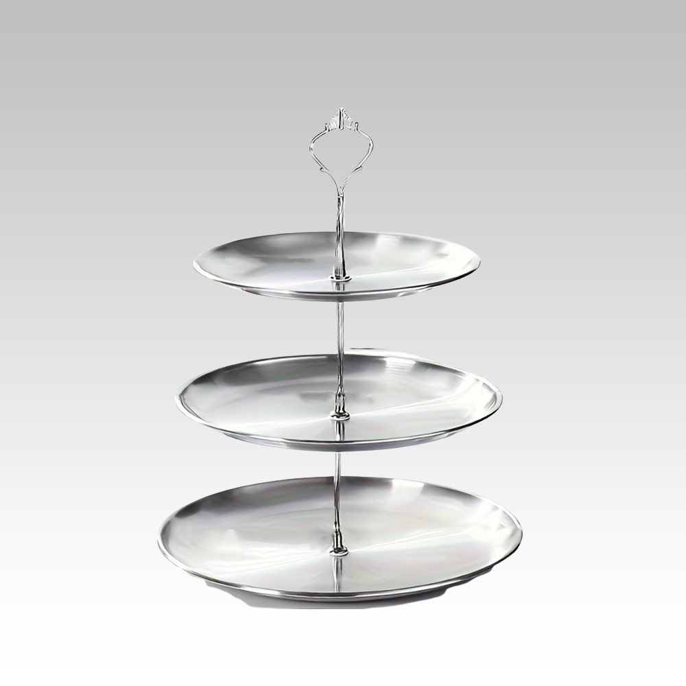 SteelTower - Elegant Three-Piece Serving Platter for Parties