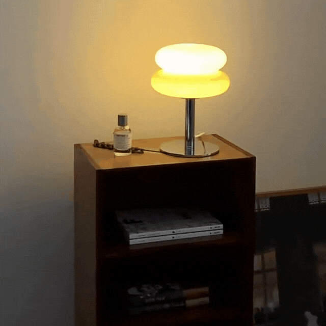 Elegant Macaron Glass Ball Table Lamp with USB - 3 Light Colors