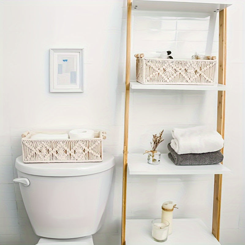 Boho Chic - Natural Cotton Storage Basket for Elegant Decor