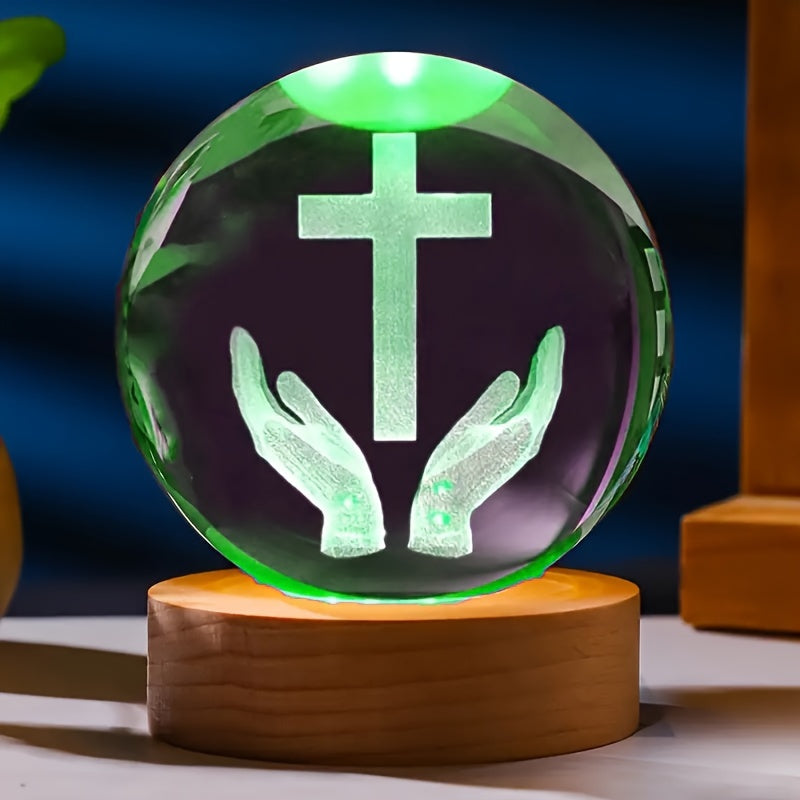 CrystalGlow-lampa - Elegant 3D Kristall Nattljus