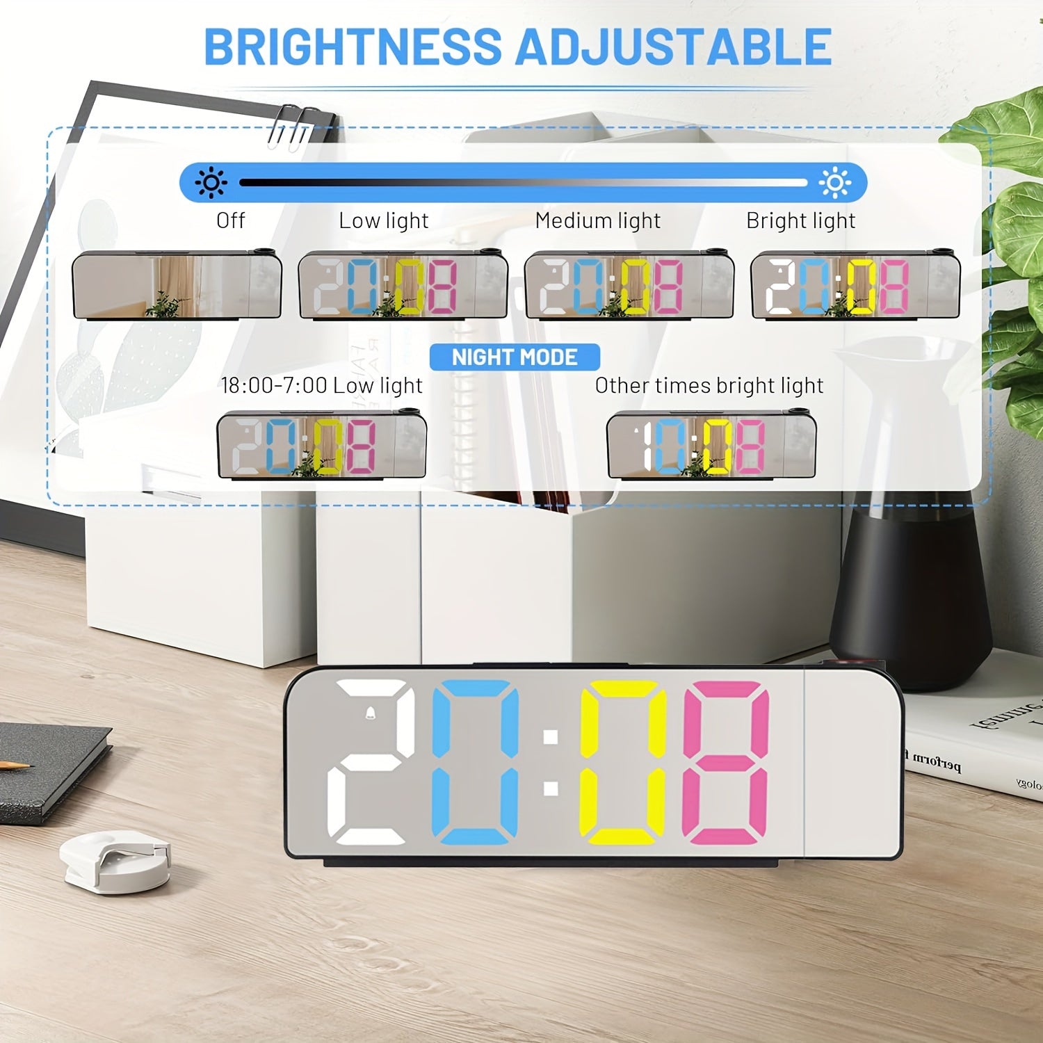 ProjectTime – Stylish Digital LED Alarm Clock with Mirror