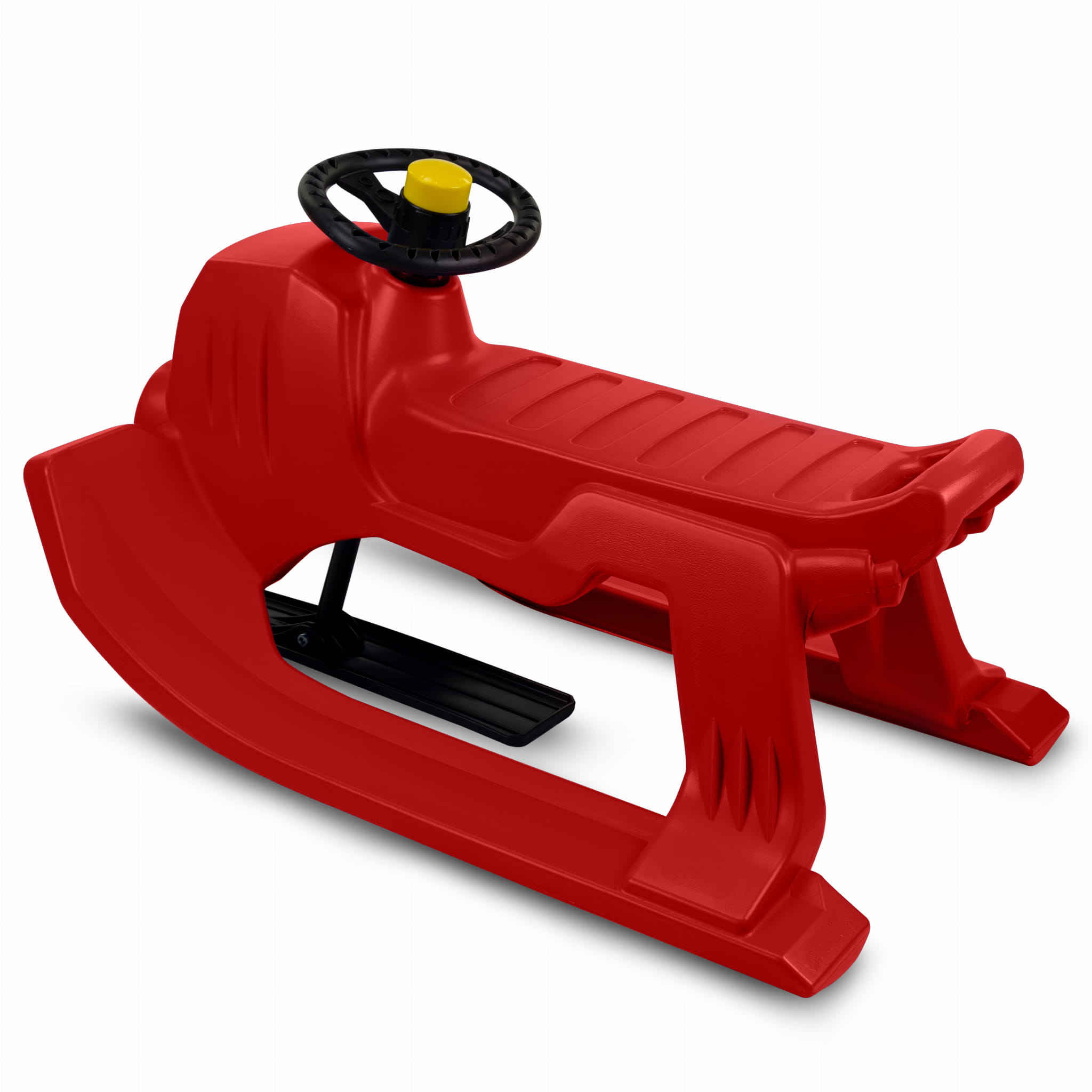 SnowGlide Sled - Lightweight Red Plastic with Handlebar