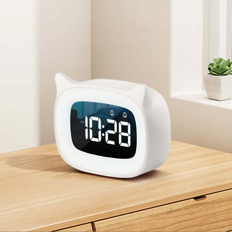 KawaiiCat Clock - Cute Cat Alarm Clock with Night Light