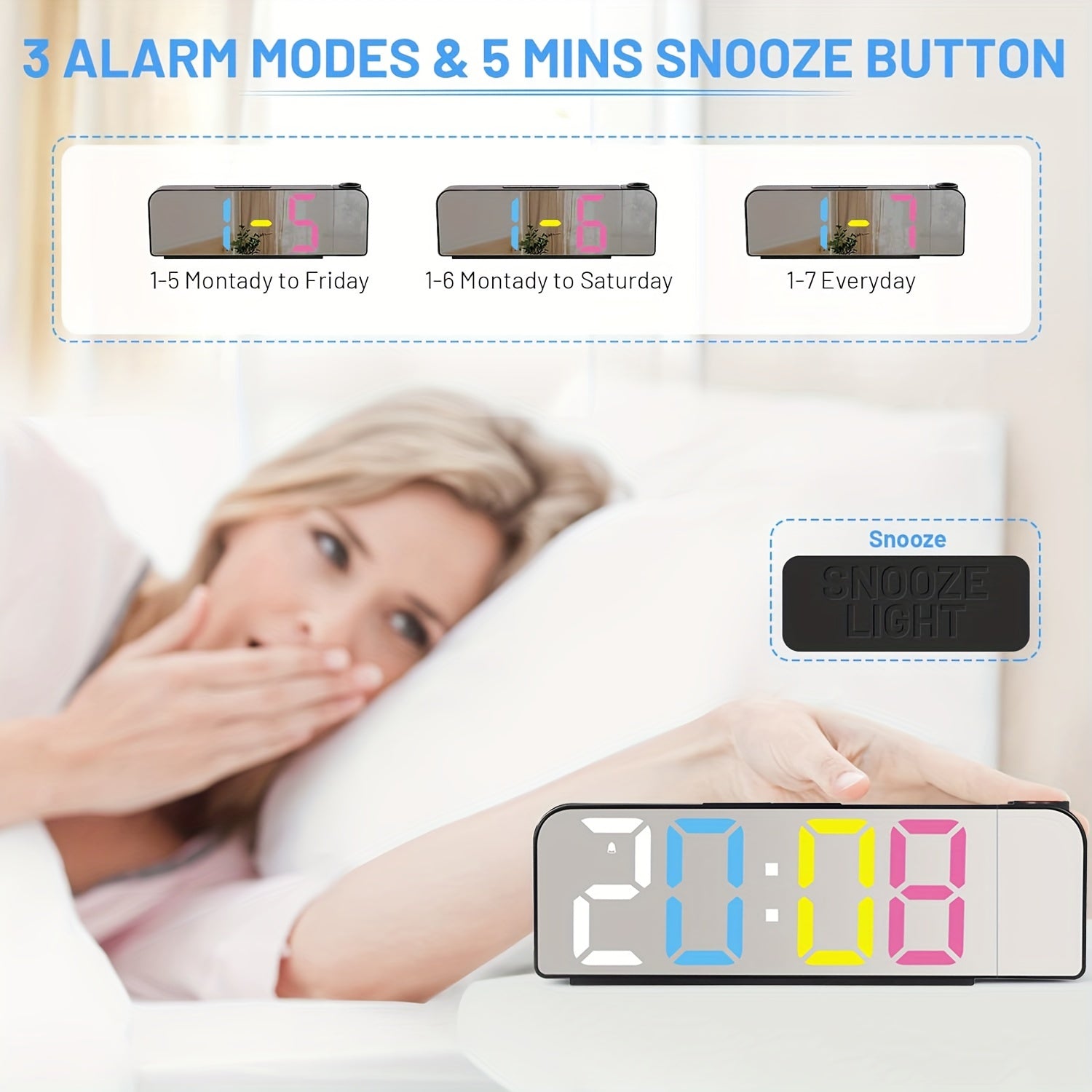 ProjectTime – Stylish Digital LED Alarm Clock with Mirror