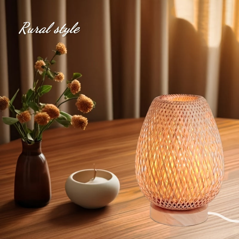 BambooGlow – Handmade LED Table Lamp with USB