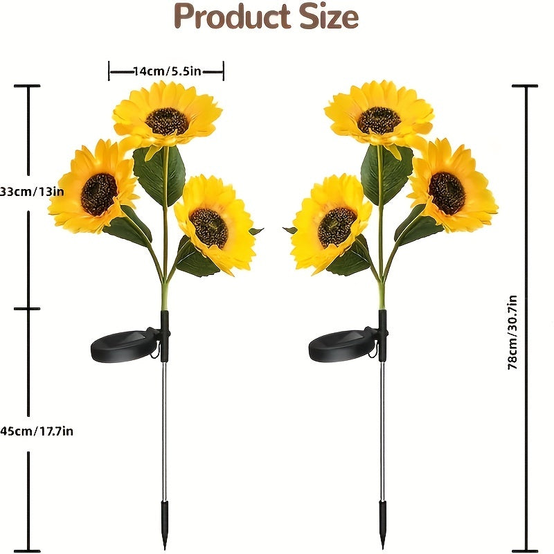 SolarBloom Lamp – Sunflower LED Garden Lamp 3 Cups