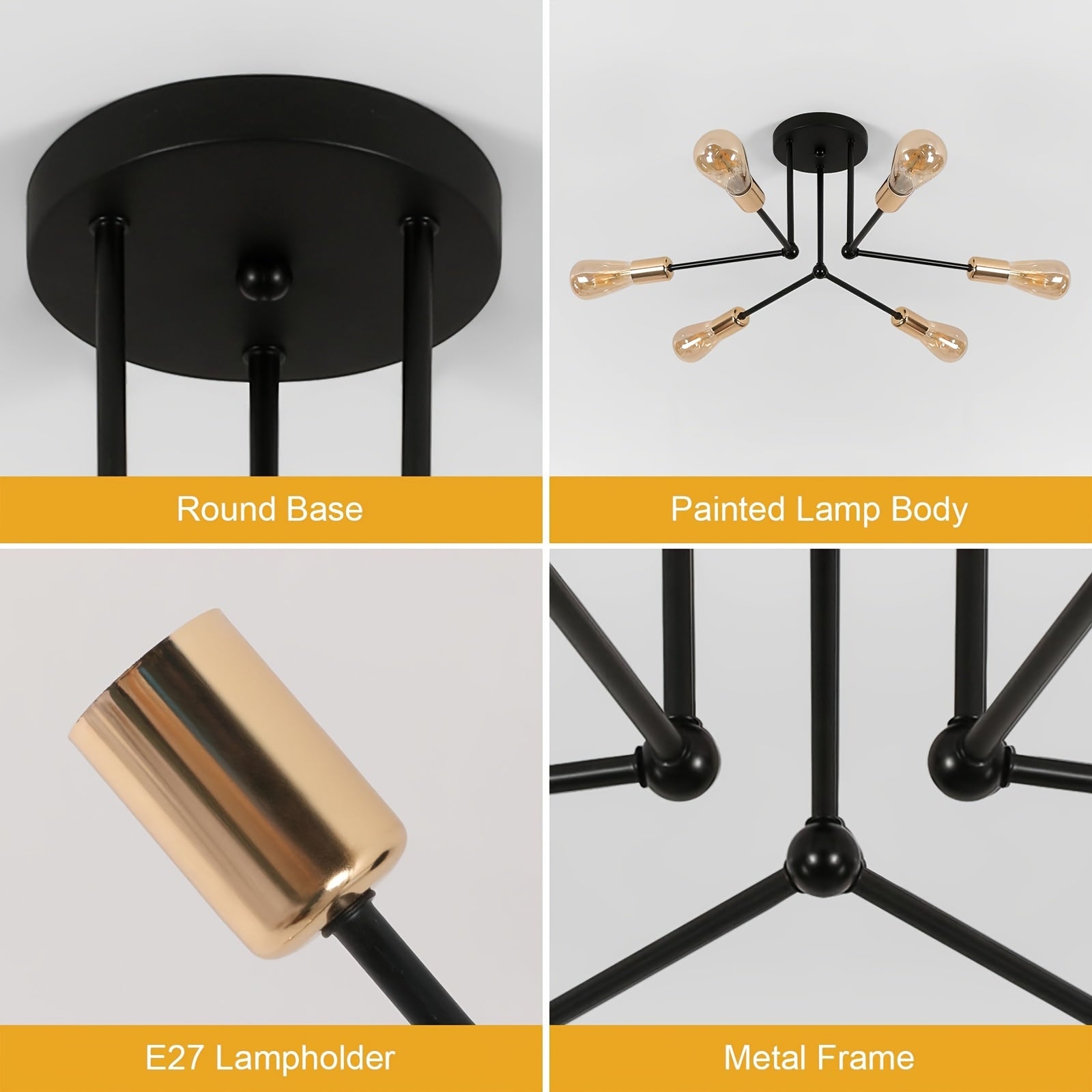 RetroGlow - Industrial 6-Light Ceiling Light
