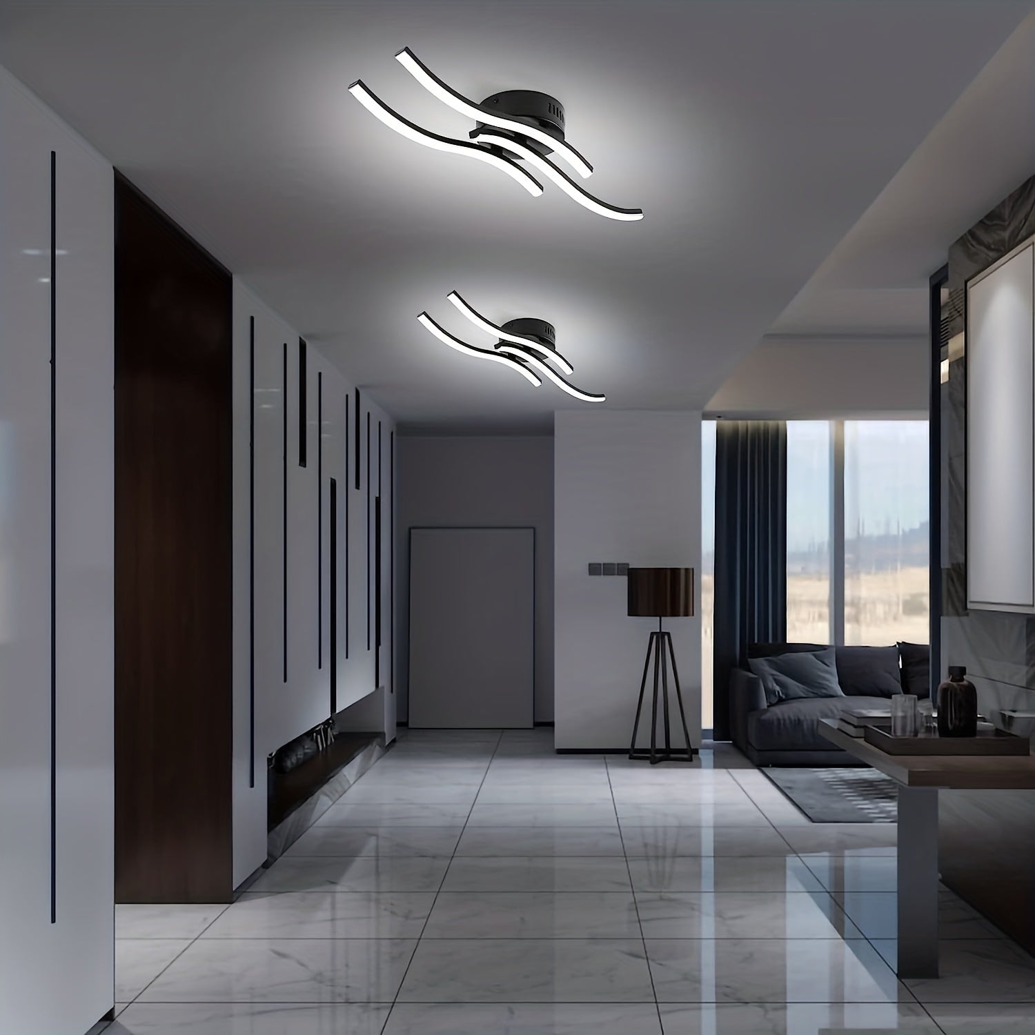LumaCurve Light - Modern Dimmable LED Ceiling Light