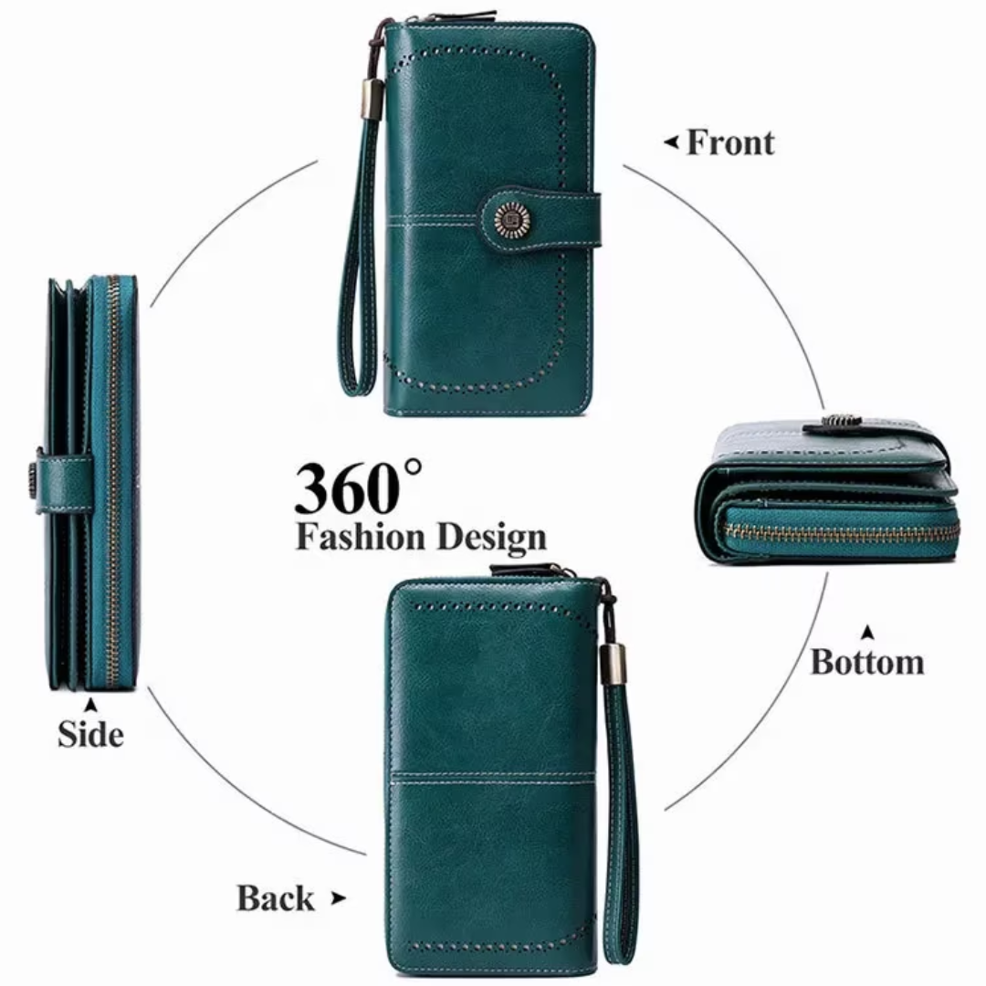 LeatherMax - Stylish Leather Wallet with Wristband