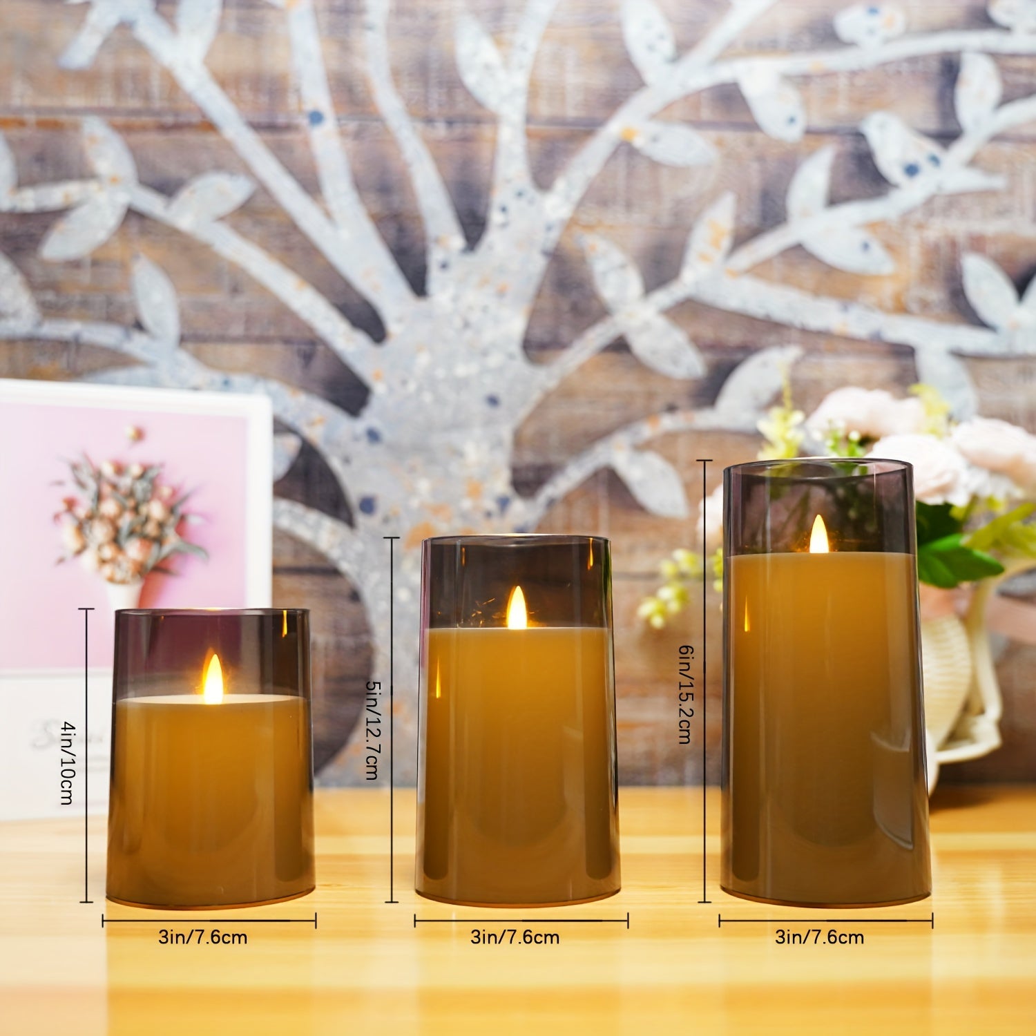 FlamelessGlow – Grey LED candle with timer