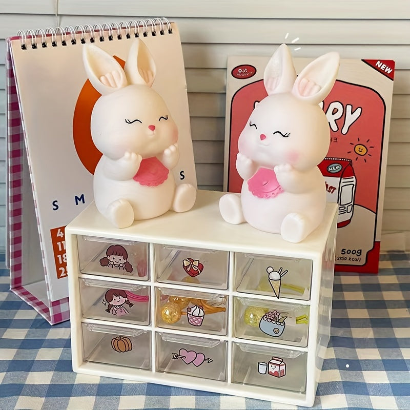 Cute Rabbit Family - Charming LED Table Lamp for Bedroom