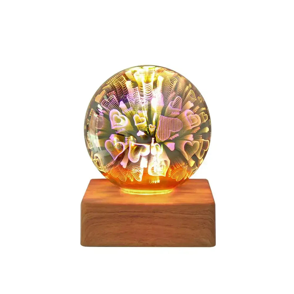 StarburstGlow - Elegant Crystal Ball Lamp with 3D Effect