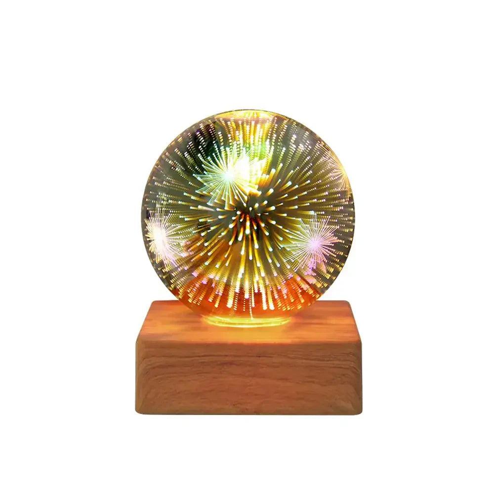 StarburstGlow - Elegant Crystal Ball Lamp with 3D Effect