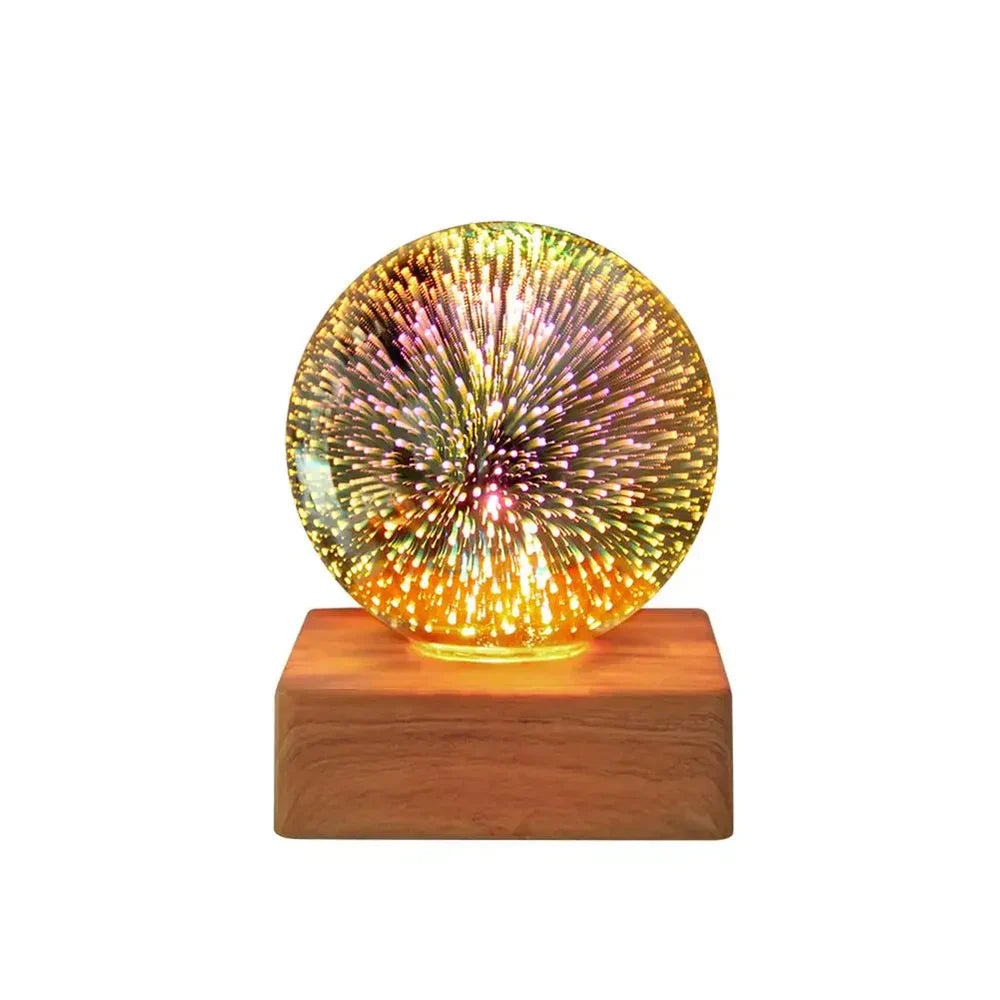 StarburstGlow - Elegant Crystal Ball Lamp with 3D Effect