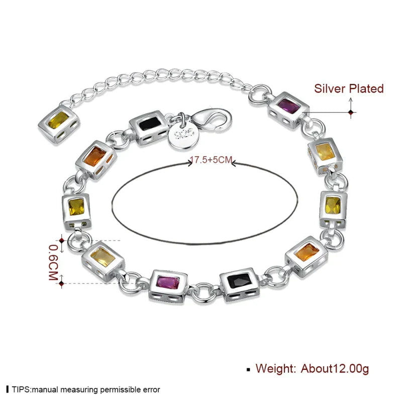 Luxe Multicolor Zircon Bracelet with Radiant Stones