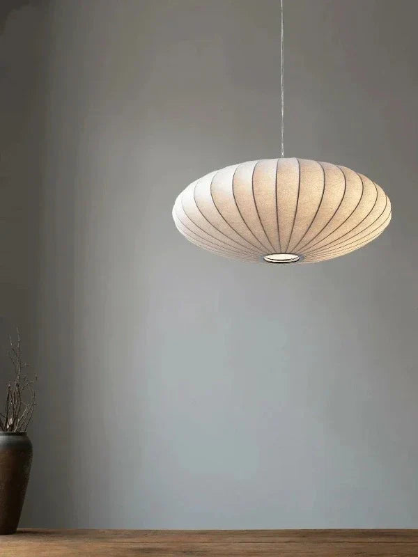 SilkCrown – Luxurious Silk Ceiling Lamp with Crystals