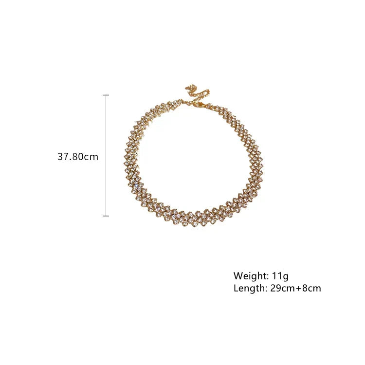 Golden Gala Choker with Sparkling Stones | Timeless Elegance and Finesse