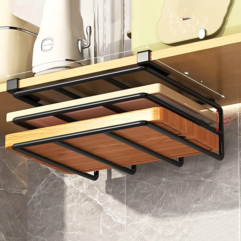 Stylish Kitchen Hanging Organizer - Easy Installation Without Drilling