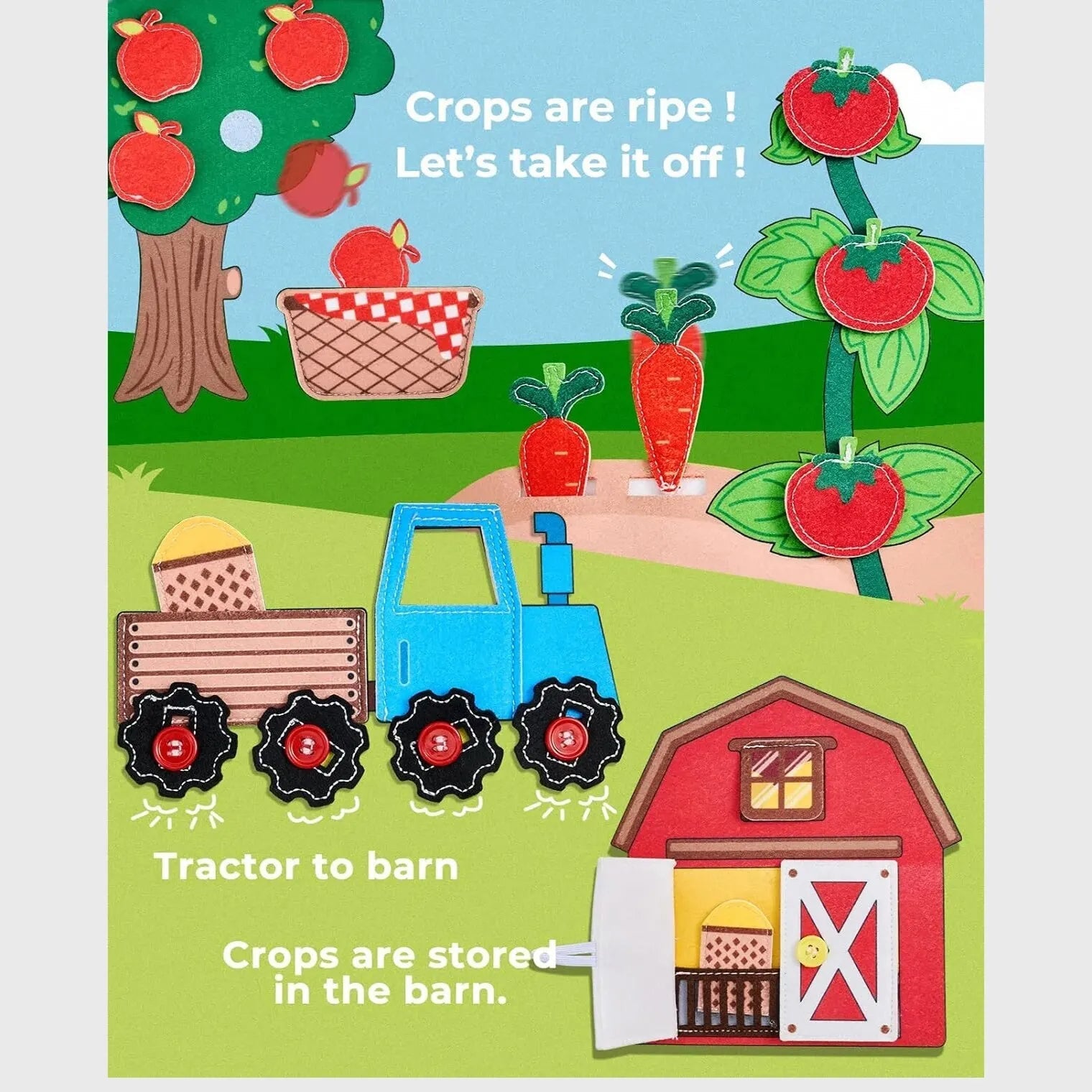Creative Reading Book with Farm Animals - For Toddlers and Preschoolers
