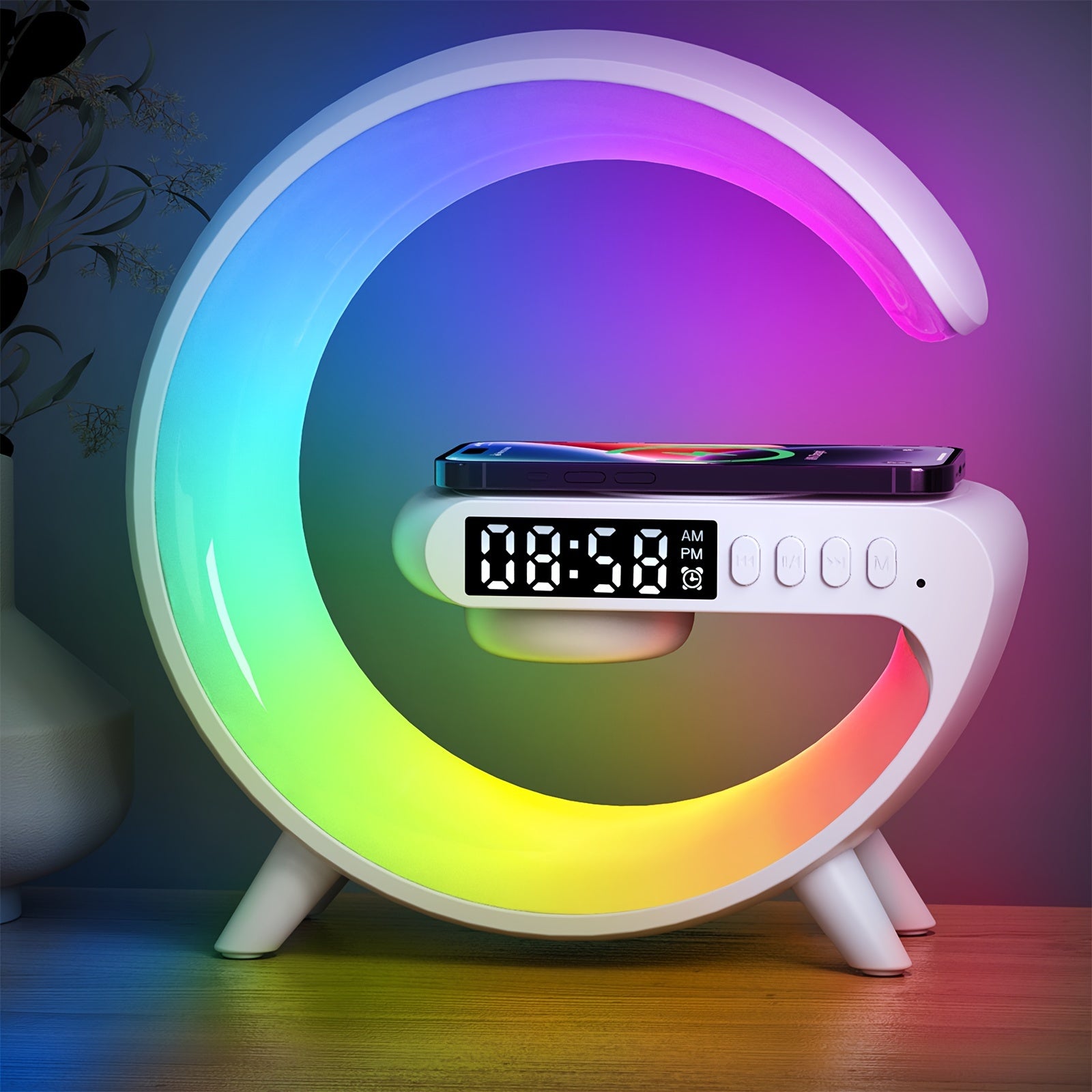 SlimLamp - Minimalist Table Lamp with Alarm Clock and Charging