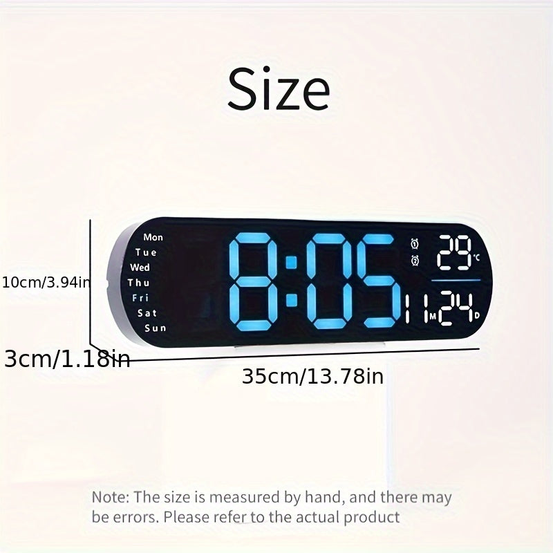 LumoView Clock - Stylish LED Wall Clock with Date & Temperature