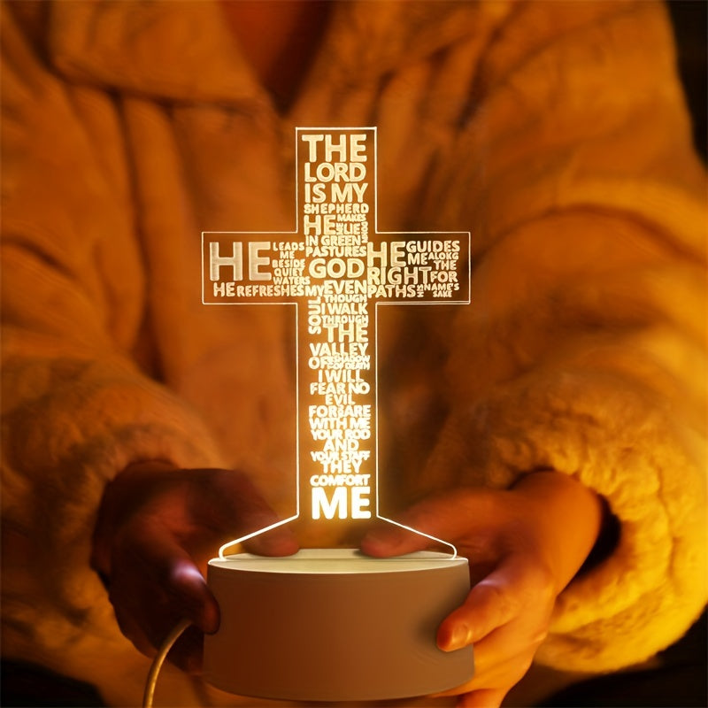 CrossGlow - 3D LED Nattlampa i Akryl med USB