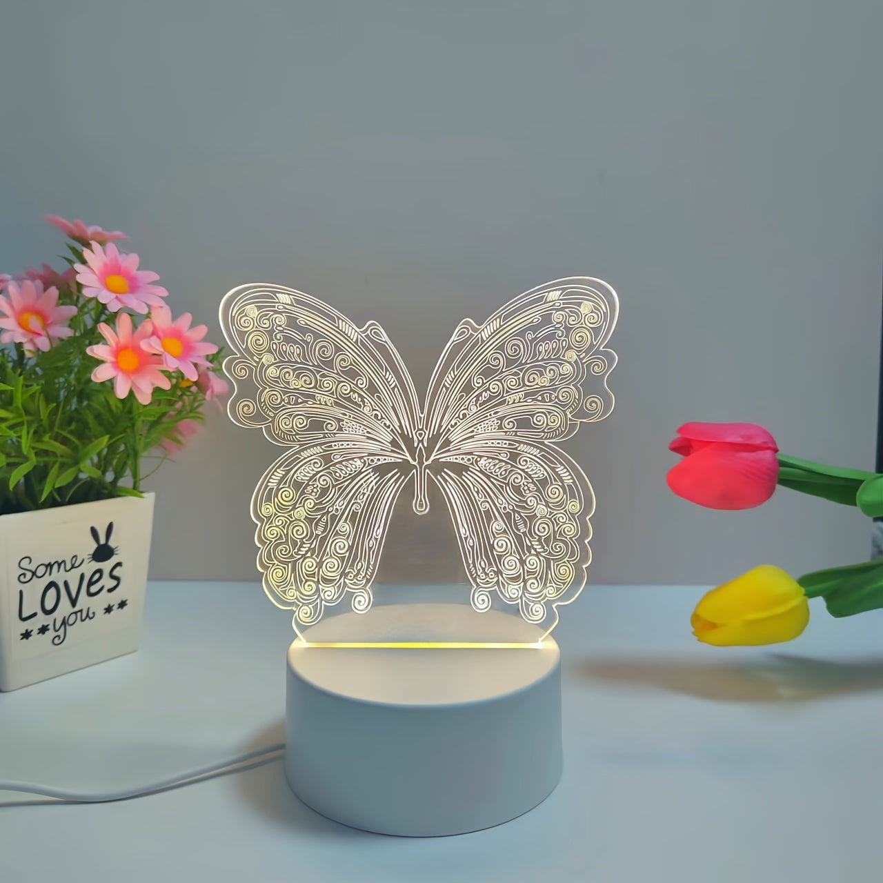 ButterflyGlow Lampa - Geometrisk 3D LED Nattbelysning