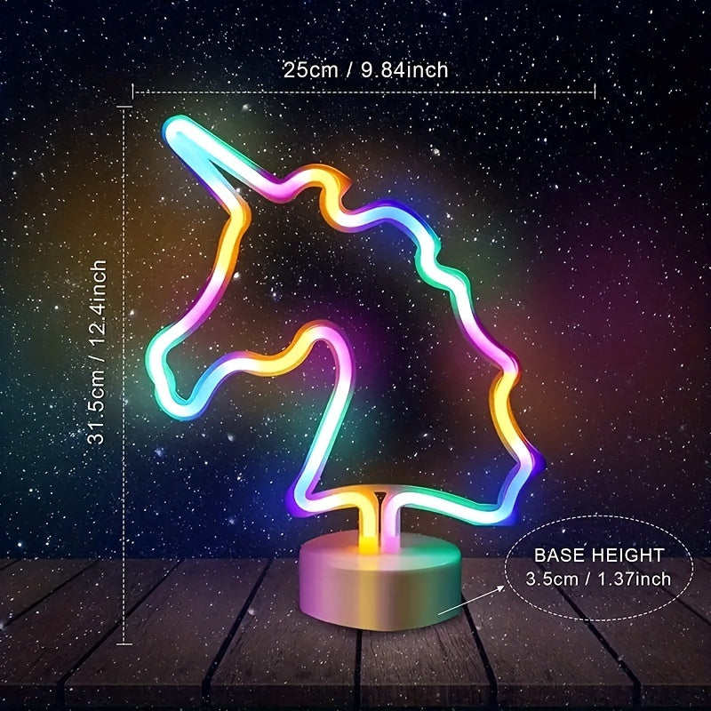 UnicornGlow Lampa - Neon Enhörning USB Skrivbordslampa för Festdekoration