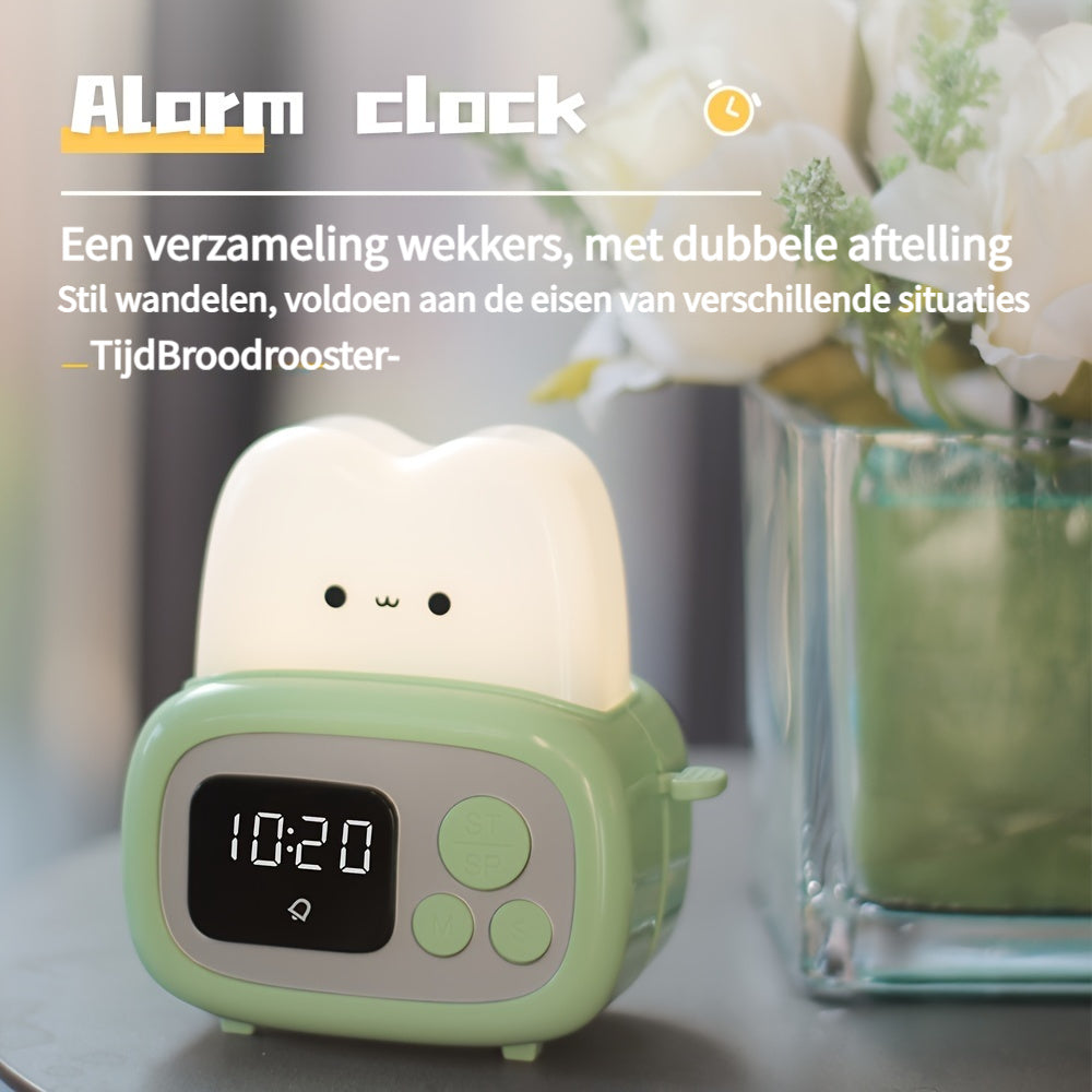 GlowBake Clock - Modern LED Alarm Clock with Rechargeable USB